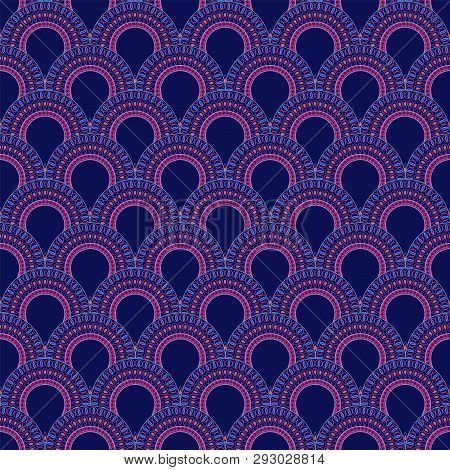 Set Of Vector Geometric Patterns In The Form Of Decorative Scales. Vector Eps10.