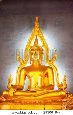 statue of Buddha in Wat Benchamabopit, Bangkok, Thailand