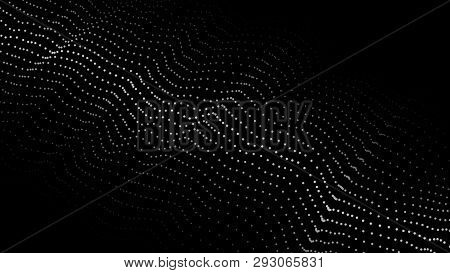 Abstract Background. Big Data. Vector Illustration. Wave Of Particles.