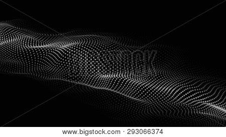 Abstract Background. Big Data. Vector Illustration. Wave Of Particles.