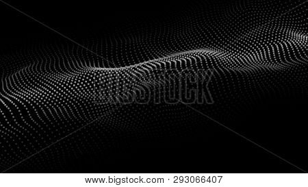 Abstract Background. Big Data. Vector Illustration. Wave Of Particles.