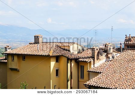 Perugia, Italy - Circa September 2017. View Of Perugia Skyline