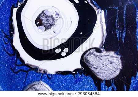 Paint Mixed With A Component, Marble Surface, Abstraction