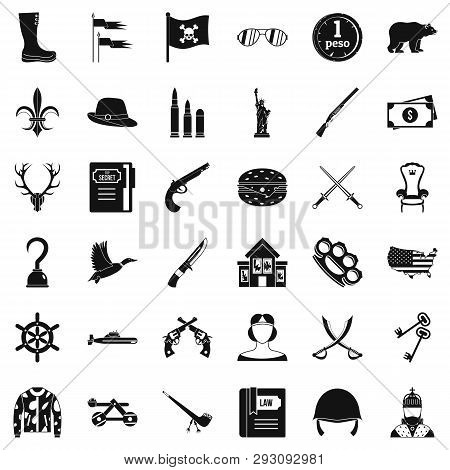 Pipe Icons Set. Simple Style Of 36 Pipe Icons For Web Isolated On White Background