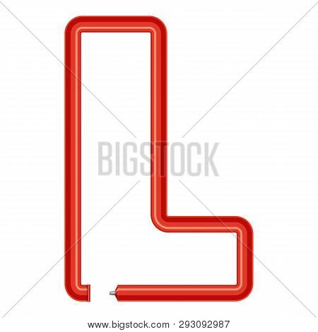 Letter L Plastic Tube Icon. Cartoon Illustration Of Letter L Plastic Tube Icon For Web