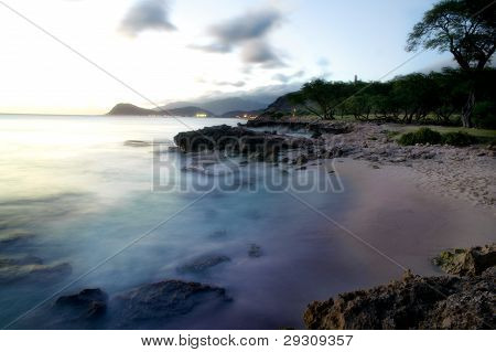 Zachód słońca w Oahu