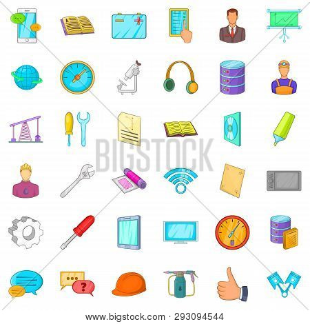 Thumb Up Icons Set. Cartoon Style Of 36 Tumb Up Ector Icons For Web Isolated On White Background