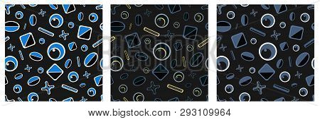 Abstract Pattern. Eyes, Crosses, Squares, Ovals. Ideal For Wallpapers, Patterns Backgrounds Web Page