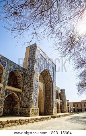 Bukhara, Uzbekistan - March 13, 2019: Nadir Divan-begi Madrasah. Part Of The Architectural Complex L