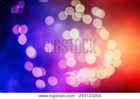 Colorful Circles Of Light Abstract Background , Colored Lights Created In-camera And Lens With Bokeh