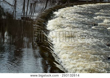 Dam And Threshold On The River Jokelanjoki, Kouvola, Finland