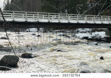 Dam And Threshold On The River Jokelanjoki, Kouvola, Finland