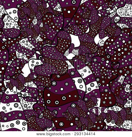 Nice Background. Abstract Doodles Pattern. Seamless Cute Fabric Pattern. Vector Illustration. Brown,