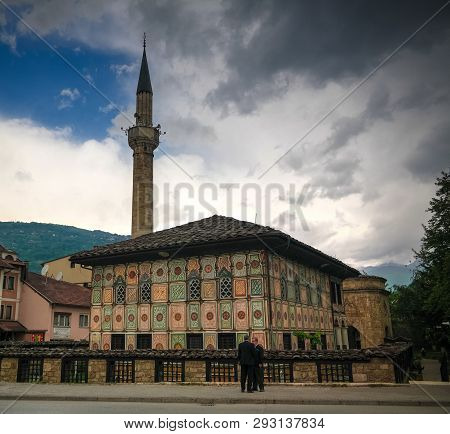 Exterior View To Spotted Mosque Alaca Cami Kalkandelen Aka Painted Mosque - 07 May 2017 Tetovo, Nort