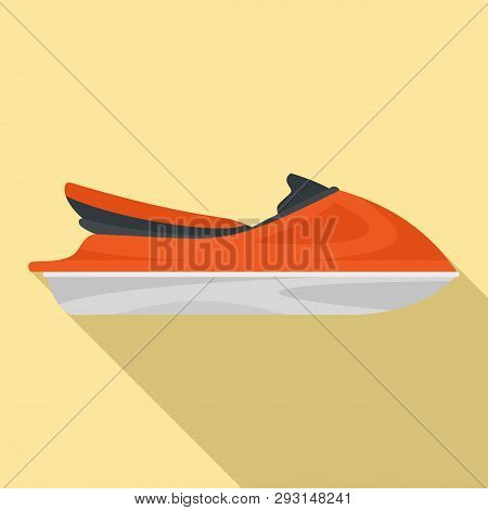 Jet Ski Icon. Flat Illustration Of Jet Ski Vector Icon For Web Design