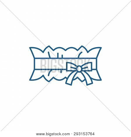 Wedding Garter Line Icon Concept. Wedding Garter Flat  Vector Symbol, Sign, Outline Illustration.
