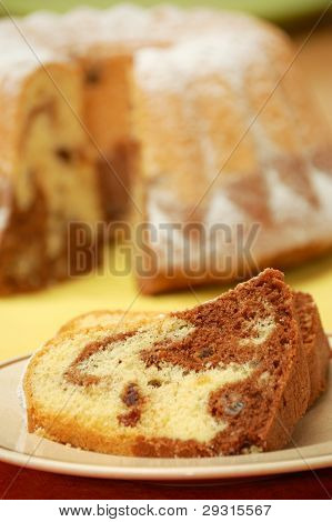 Detalje af hjemmelavede engel kage