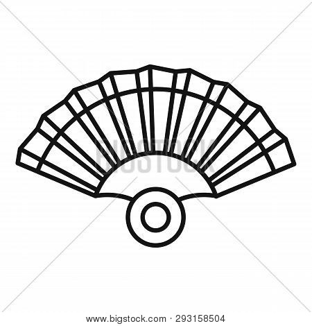 Open Hand Fan Icon. Outline Open Hand Fan Vector Icon For Web Design Isolated On White Background