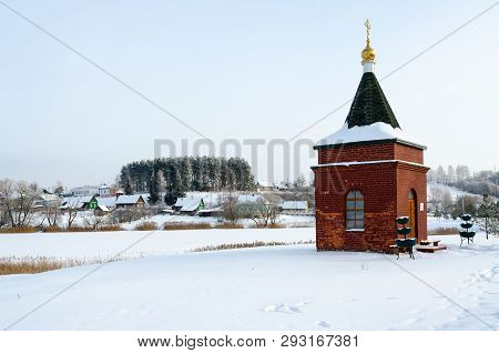 Chapel In Honor Of Blessed Matrona Of Moscow On Bank Of Snow-covered Lake, Senno, Vitebsk Region, Be