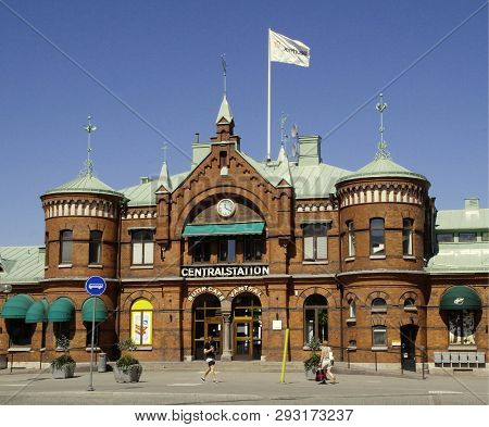 Boras Centralstation In Sweden, Called Resecentrum, Picture Taken Summer 2018