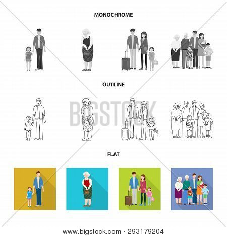 Vector Illustration Of Character And Avatar  Sign. Collection Of Character And Portrait Stock Symbol