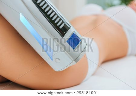 Cropped View Of Woman In White Underwear And Endospheres Device