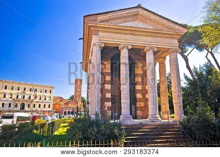 Temple Of Portuno Acient Landmark Of Eternal City Of Rome, Roman Heritage Capital Of Italy