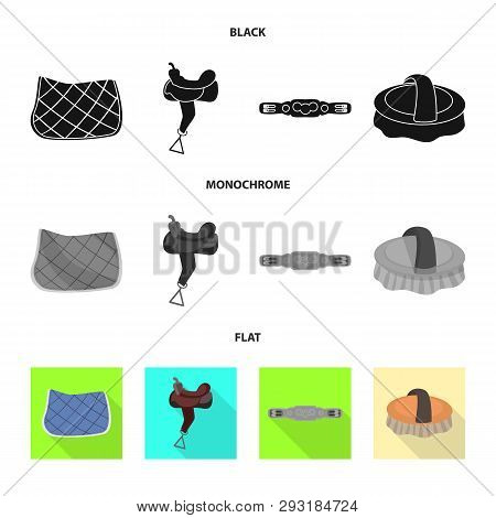 Vector Design Of Equipment And Riding Symbol. Set Of Equipment And Competition Stock Vector Illustra