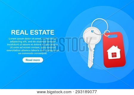 Real Estate Pictogram Concept, Template For Sales, Rental, Advertising. Sign On The Home Key. Vector