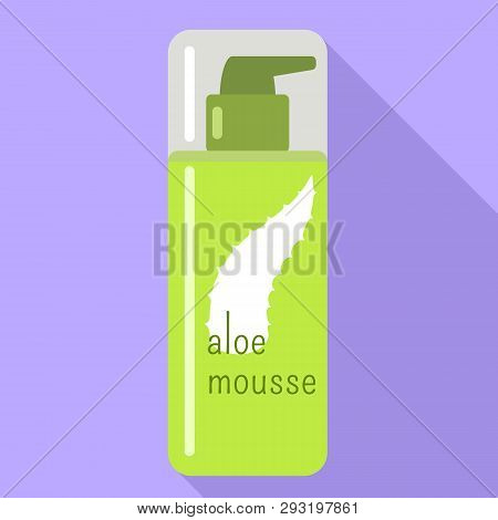 Aloe Mousse Icon. Flat Illustration Of Aloe Mousse Vector Icon For Web Design