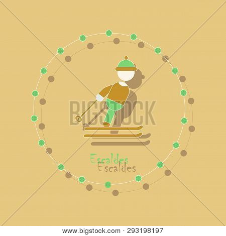 Paper Sticker On Theme Of Andorra Escaldes
