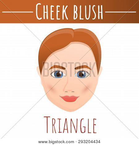 Cheek Blush Triangle Face Concept Background. Cartoon Illustration Of Cheek Blush Triangle Face Vect
