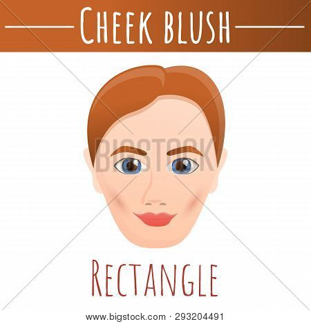 Cheek Blush Rectangle Concept Background. Cartoon Illustration Of Cheek Blush Rectangle Vector Conce