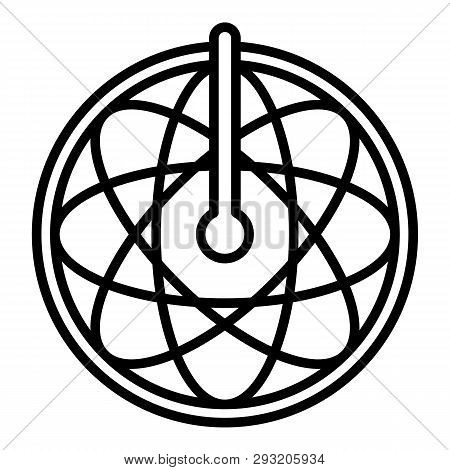 Top View Sundial Icon. Outline Top View Sundial Vector Icon For Web Design Isolated On White Backgro