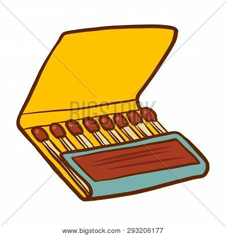 Safety Match Ignite Burn Icon. Cartoon Illustration Of Doodle Safety Match Vector Icon For Web Isola