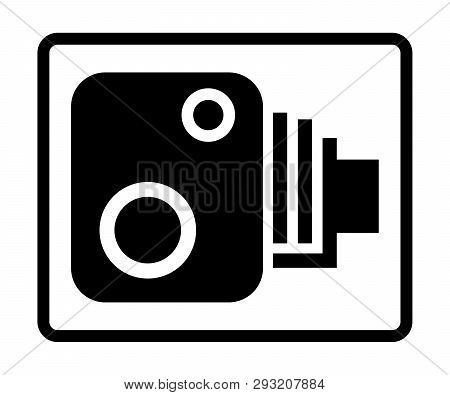 Speed Camera Symbol Illustration With A White Background