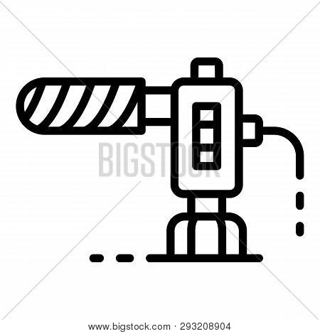 Camera Microphone Icon. Outline Camera Microphone Vector Icon For Web Design Isolated On White Backg