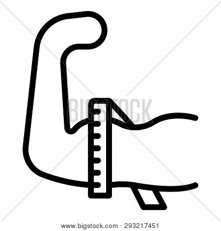 Measurement Biceps Icon. Outline Measurement Biceps Vector Icon For Web Design Isolated On White Bac