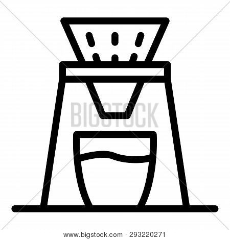 Coffee Filter Icon. Outline Coffee Filter Vector Icon For Web Design Isolated On White Background