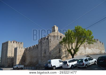 Side Facade Of The Medieval Castle In Elvas. Nature, Architecture, History, Street Photography. Apri