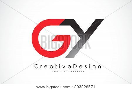 Red And Black Gy G Y Letter Logo Design In Black Colors. Creative Modern Letters Vector Icon Logo Il