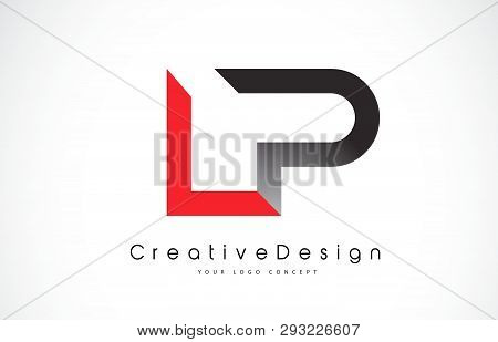 Red And Black Lp L P Letter Logo Design In Black Colors. Creative Modern Letters Vector Icon Logo Il