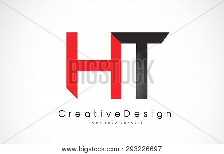 Red And Black Ht H T Letter Logo Design In Black Colors. Creative Modern Letters Vector Icon Logo Il