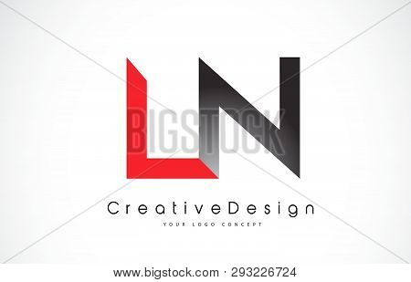Red And Black Ln L N Letter Logo Design In Black Colors. Creative Modern Letters Vector Icon Logo Il