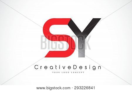 Red And Black Sy S Y Letter Logo Design In Black Colors. Creative Modern Letters Vector Icon Logo Il