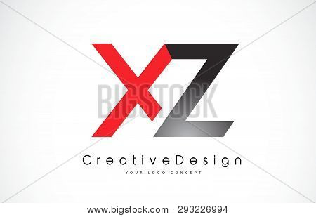 Red And Black Xz X Z Letter Logo Design In Black Colors. Creative Modern Letters Vector Icon Logo Il