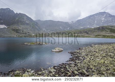 Ala-askir Lake In Yeshtu Valley. Mountain Altai Landscape