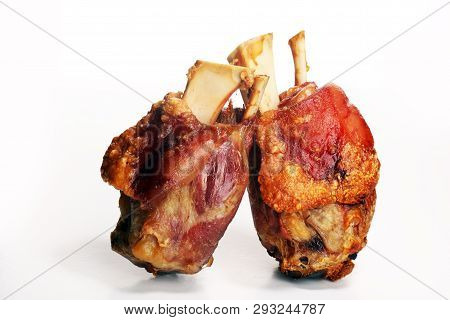 Roasted Pork Knuckle. Ham And Bacon Are Popular Foods In The West.