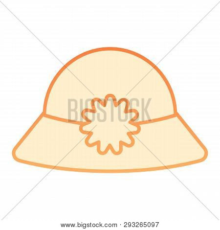 Womens Hat Flat Icon. Summer Hat Orange Ricons In Trendy Flat Style. Cap Gradient Style Design, Desi