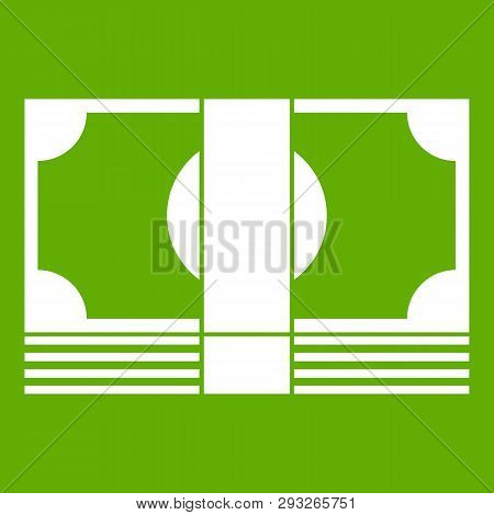 Swiss Franc Banknote Icon White Isolated On Green Background. Illustration